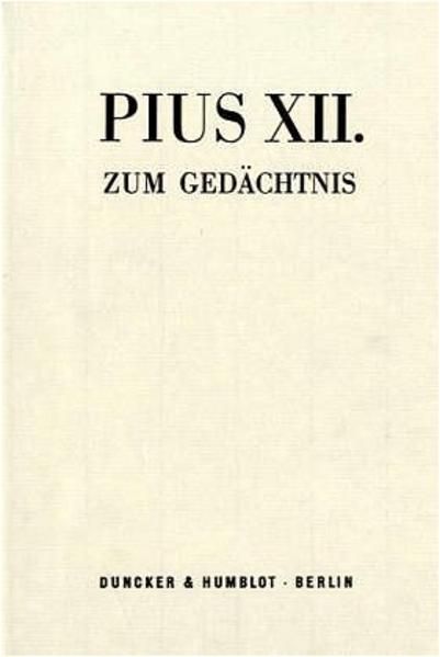 Produktbild: Pius XII. zum Ged&auml;chtnis.