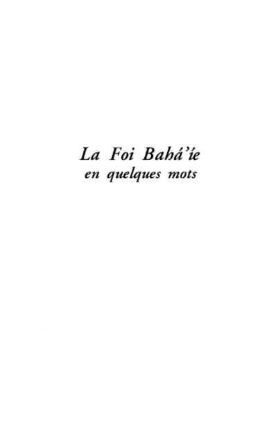 Produktbild: Foi baha'ie en quelques mots La