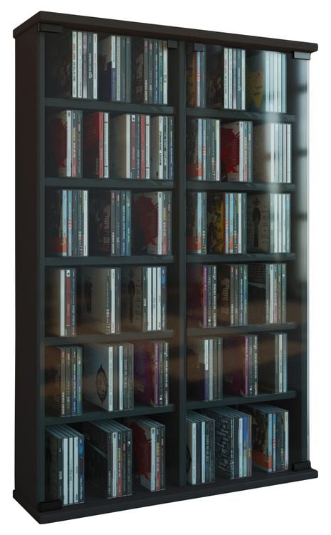Produktbild: Holz CD DVD Stand Regal Schrank Roma Glast&uuml;r