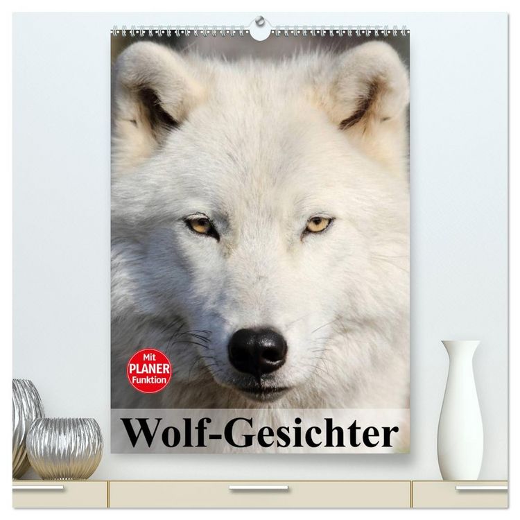 Produktbild: Wolf-Gesichter (hochwertiger Premium Wandkalender 2026 DIN A2 hoch), Kunstdruck in Hochglanz