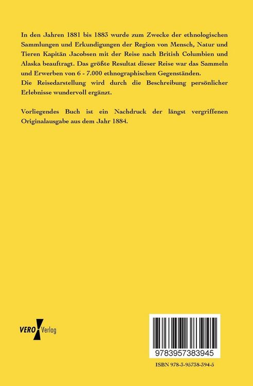 Produktbild: Capitain Jacobsen&acute;s Reise an der Nordwestk&uuml;ste Amerikas 1881-1883
