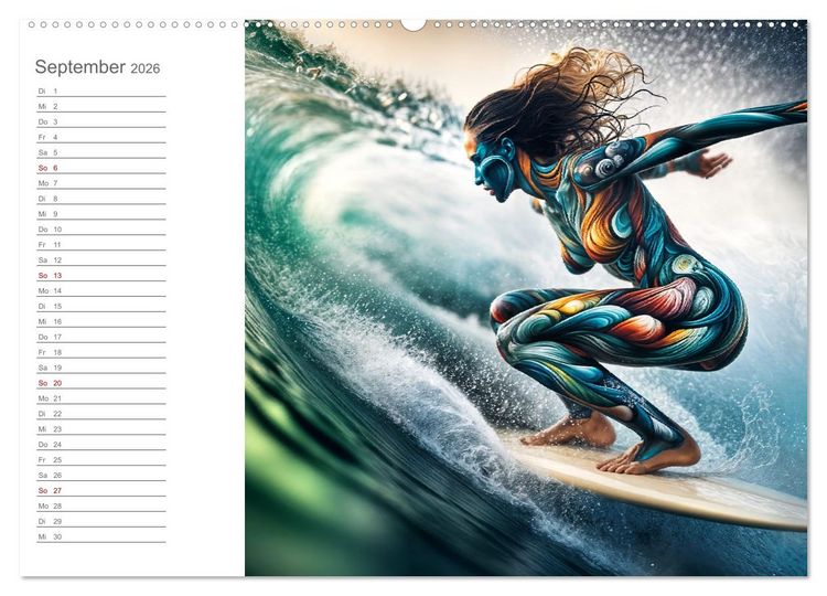 Produktbild: Tarnung und Illusion KI-Kunstvolle Verschmelzung von K&ouml;rper und Umgebung (hochwertiger Premium Wandkalender 2026 DIN A2 quer), Kunstdruck in Hochglanz