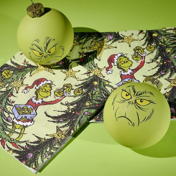 Produktbild: Serviette Grinch Baubles, 33 x 33cm