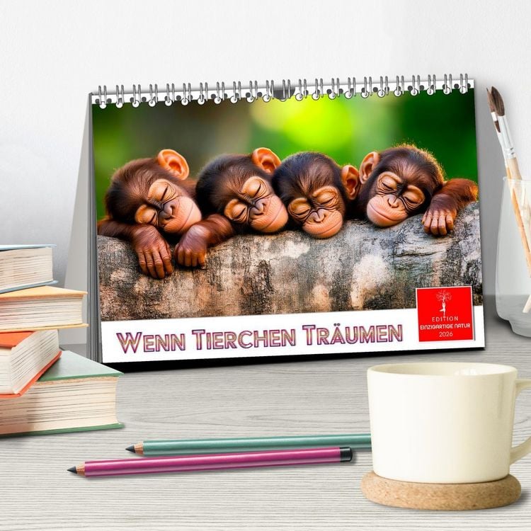 Produktbild: Wenn Tierchen tr&auml;umen (Tischkalender 2026 DIN A5 quer), CALVENDO Monatskalender