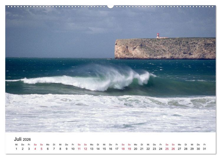 Produktbild: Naturschauspiel Wellen (hochwertiger Premium Wandkalender 2026 DIN A2 quer), Kunstdruck in Hochglanz