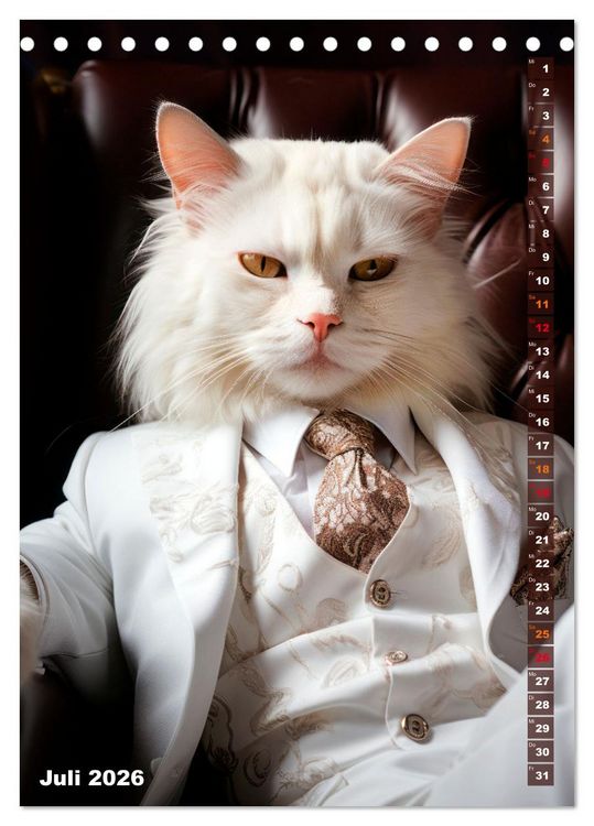 Produktbild: Stylische Katzen (Tischkalender 2026 DIN A5 hoch), CALVENDO Monatskalender