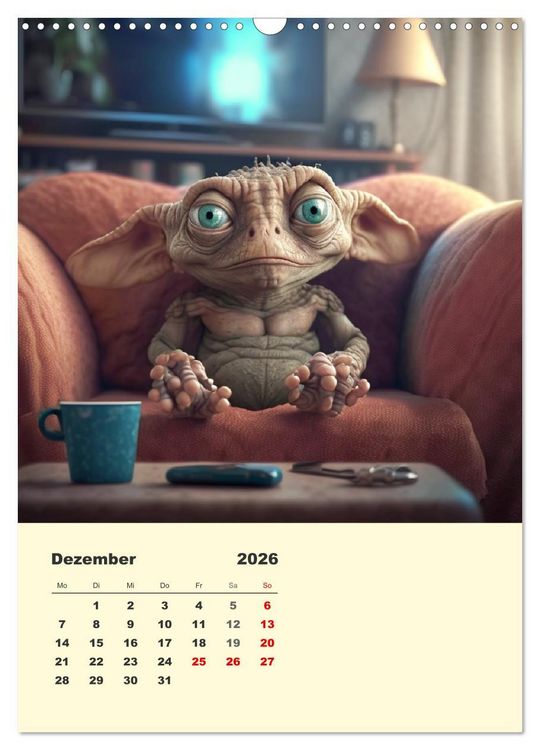 Produktbild: Kleine Gangster. Lustige Monster im Alltag (Wandkalender 2026 DIN A3 hoch), CALVENDO Monatskalender