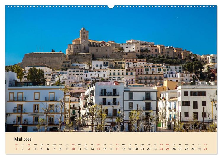 Produktbild: Ibiza Dalt Vila, Sa Penya und La Marina (hochwertiger Premium Wandkalender 2026 DIN A2 quer), Kunstdruck in Hochglanz