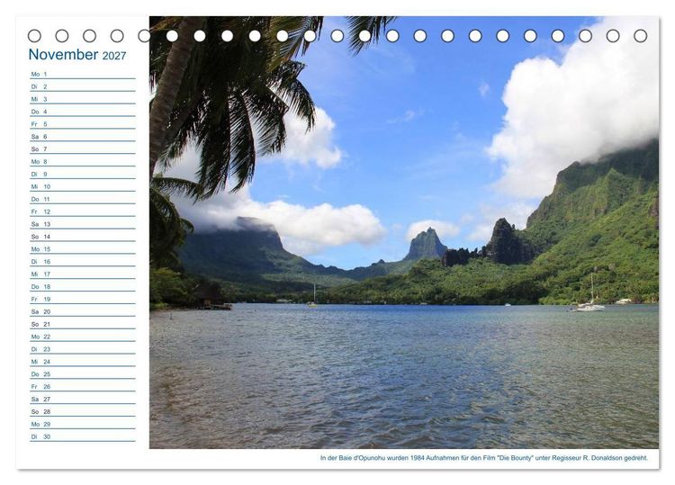 Produktbild: S&uuml;dsee-Insel Mo'orea (Tischkalender 2027 DIN A5 quer), CALVENDO Monatskalender