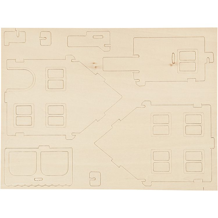 Produktbild: Creativ Company 3D-Figuren zum Zusammensetzen, Haus mit Veranda, Gr&ouml;&szlig;e 22,5x16x17,5, 1 Stk