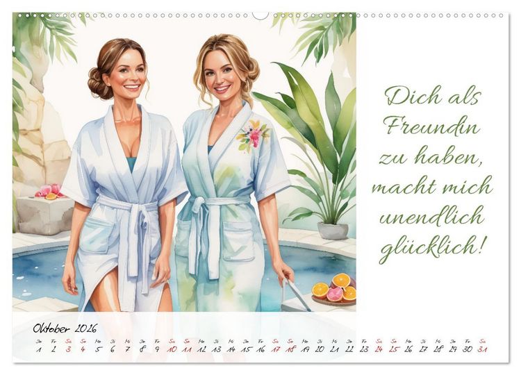 Produktbild: Beste Freundinnen (hochwertiger Premium Wandkalender 2026 DIN A2 quer), Kunstdruck in Hochglanz