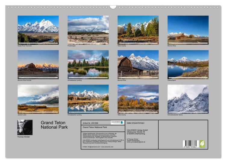 Produktbild: Grand Teton National Park (Wandkalender 2026 DIN A2 quer), CALVENDO Monatskalender