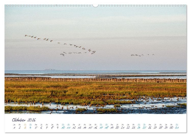 Produktbild: Nordfriesland - weiter Horizont, faszinierende Natur, idyllische St&auml;dte (Wandkalender 2026 DIN A2 quer), CALVENDO Monatskalender