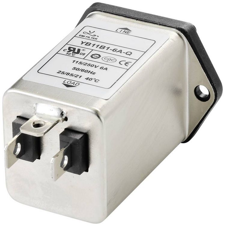 Produktbild: TRU COMPONENTS TC-10101432 Netzfilter mit Kaltger&auml;tebuchse 250 V/AC 6 A 0.8 mH (L x B x H) 54.3 x 44 x 31.3 mm 1 St.