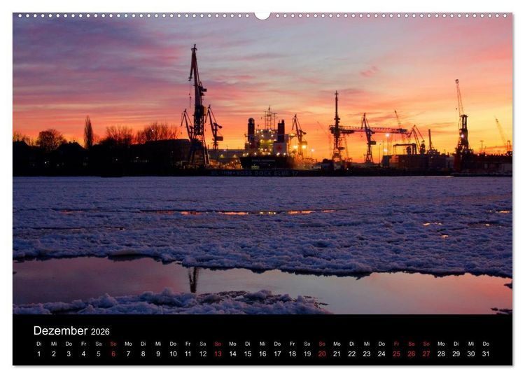 Produktbild: Hafen Hamburg (hochwertiger Premium Wandkalender 2026 DIN A2 quer), Kunstdruck in Hochglanz