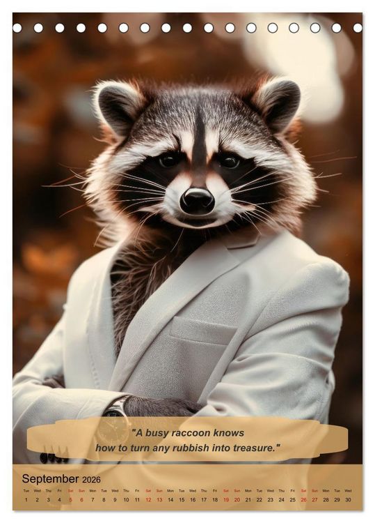Produktbild: Funny manager wisdom from animals (Desk Calendar 2026 DIN A5 portrait), CALVENDO 12 Month DeskCalendar