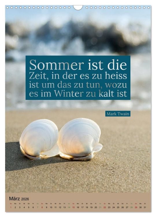 Produktbild: Verr&uuml;ckt nach SOMMER Urlaub- Auszeit - Spr&uuml;che (Wandkalender 2026 DIN A3 hoch), CALVENDO Monatskalender