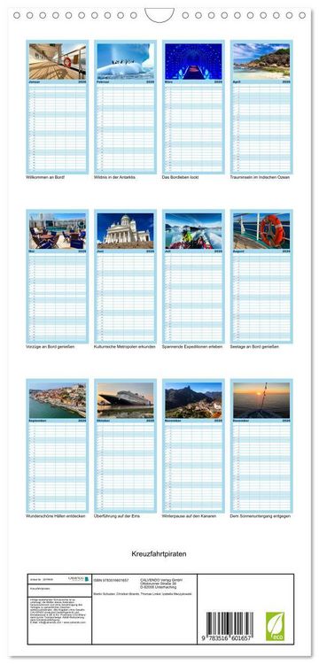 Produktbild: Familienplaner 2026 - Kreuzfahrtpiraten mit 5 Spalten (Wandkalender, 21 x 45 cm) CALVENDO