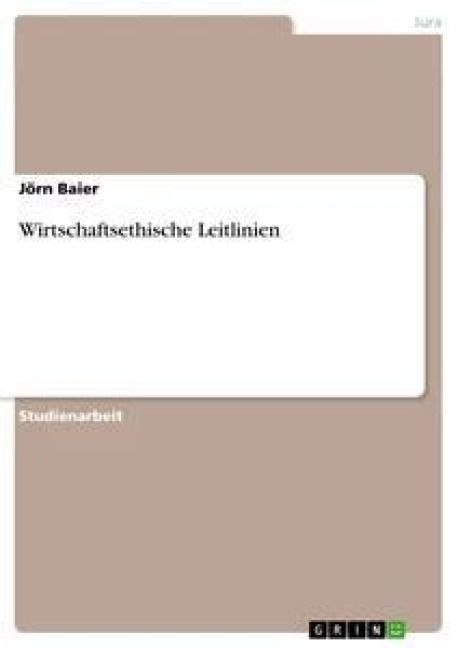 Produktbild: Wirtschaftsethische Leitlinien