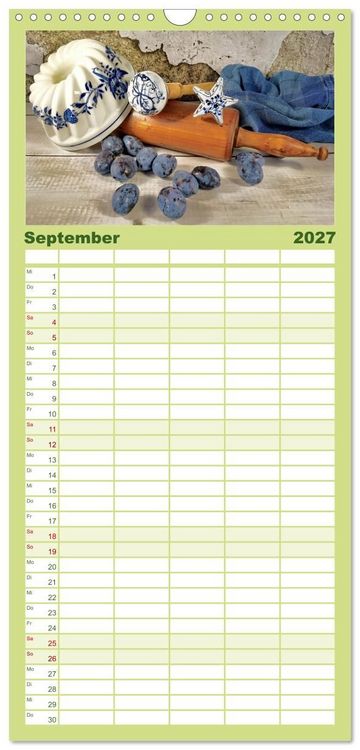 Produktbild: Familienplaner 2027 - Zeitreise auf dem K&uuml;chentisch mit 5 Spalten (Wandkalender, 21 x 45 cm) CALVENDO