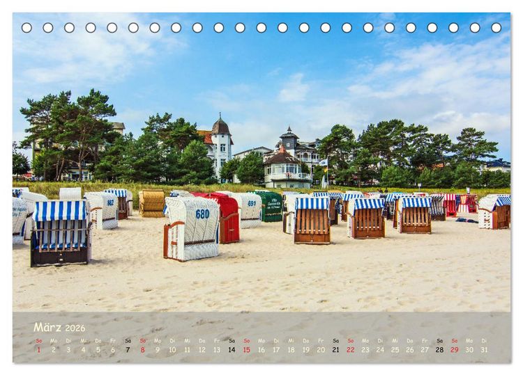 Produktbild: K&uuml;stenimpressionen von den Ostseeinseln R&uuml;gen und Usedom (Tischkalender 2026 DIN A5 quer), CALVENDO Monatskalender