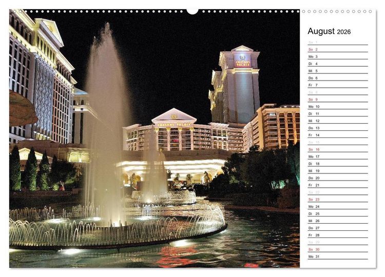 Produktbild: LAS VEGAS - by night (hochwertiger Premium Wandkalender 2026 DIN A2 quer), Kunstdruck in Hochglanz