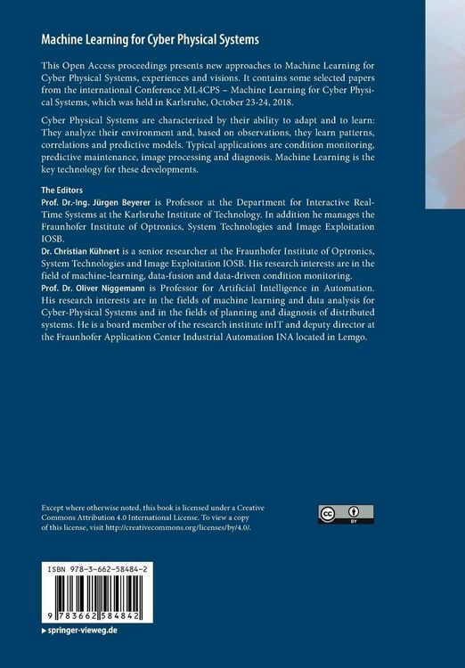 Produktbild: Machine Learning for Cyber Physical Systems