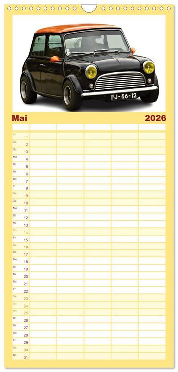 Produktbild: Familienplaner 2026 - Mein Autokalender mit 5 Spalten (Wandkalender, 21 x 45 cm) CALVENDO