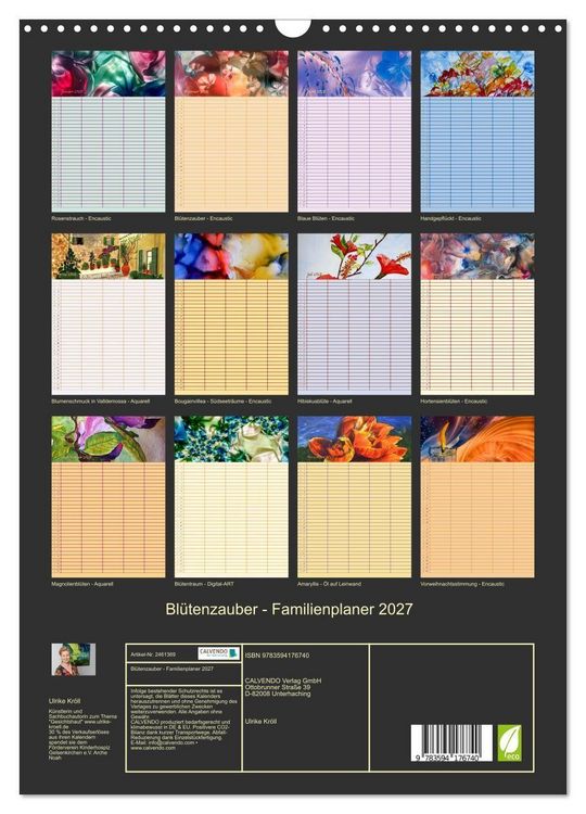 Produktbild: Bl&uuml;tenzauber - Familienplaner 2027 (Wandkalender 2027 DIN A3 hoch), CALVENDO Monatskalender