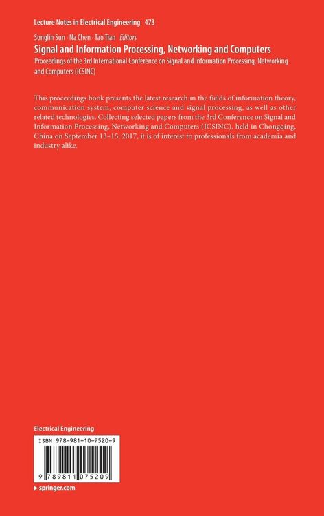 Produktbild: Signal and Information Processing, Networking and Computers