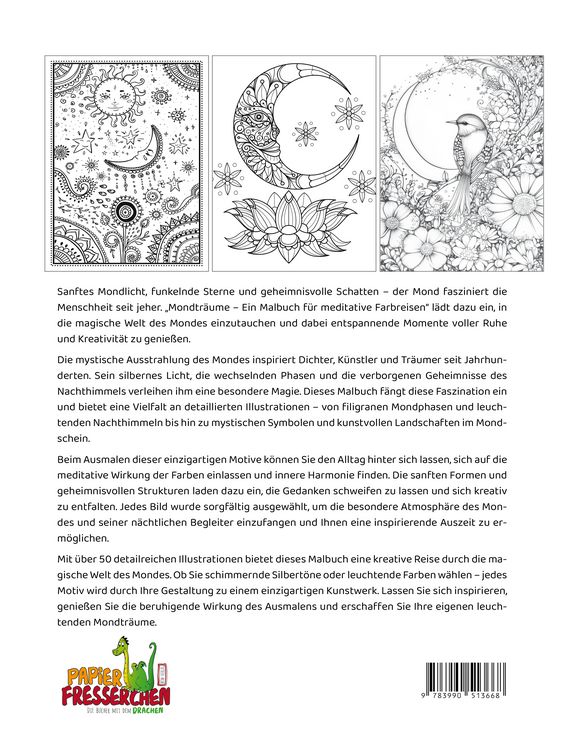 Produktbild: Mondtr&auml;ume - Ein Malbuch f&uuml;r meditative Farbreisen