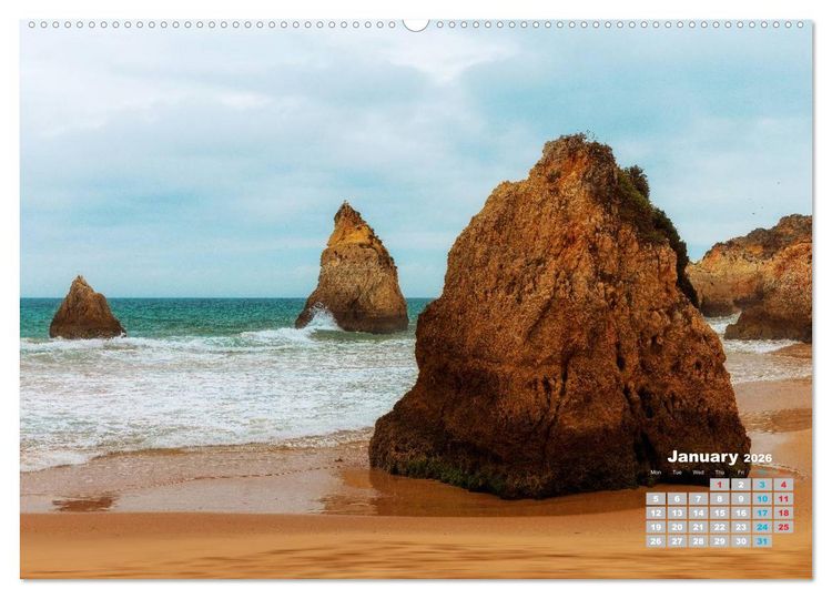 Produktbild: ALGARVE Portugals red coast (High Quality Premium Wall Calendar 2026 DIN A2 landscape),CALVENDO 12 Month Wall Calendar
