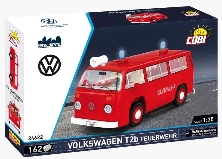 Produktbild: COBI Action Town 24622 - VW Volkswagen T2b Feuerwehr, Ma&szlig;stab 1:35, Bausatz, 162 Klemmbausteine