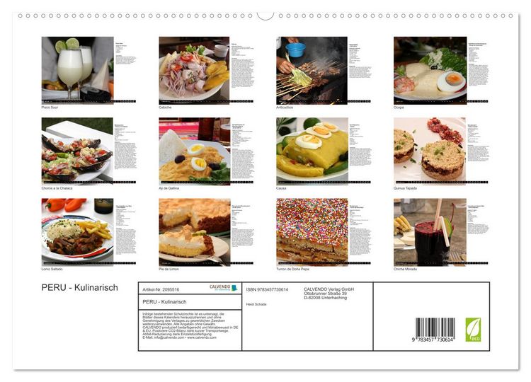 Produktbild: PERU - Kulinarisch (hochwertiger Premium Wandkalender 2026 DIN A2 quer), Kunstdruck in Hochglanz