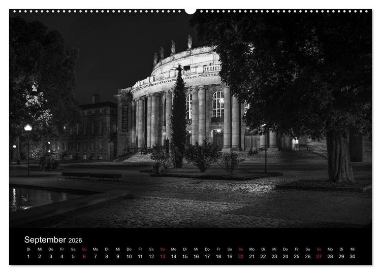 Produktbild: Stuttgart bei Nacht (Wandkalender 2026 DIN A2 quer), CALVENDO Monatskalender