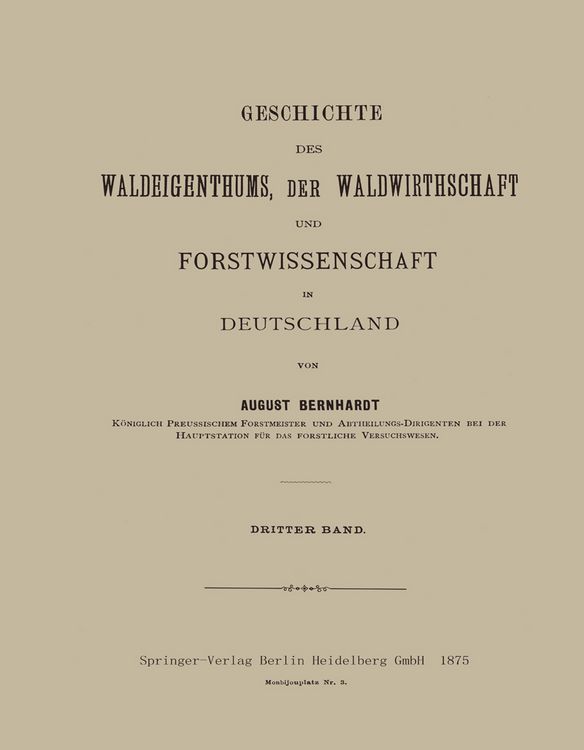 Produktbild: Geschichte des Waldeigenthums, der Waldwirthschaft und Forstwissenschaft in Deutschland