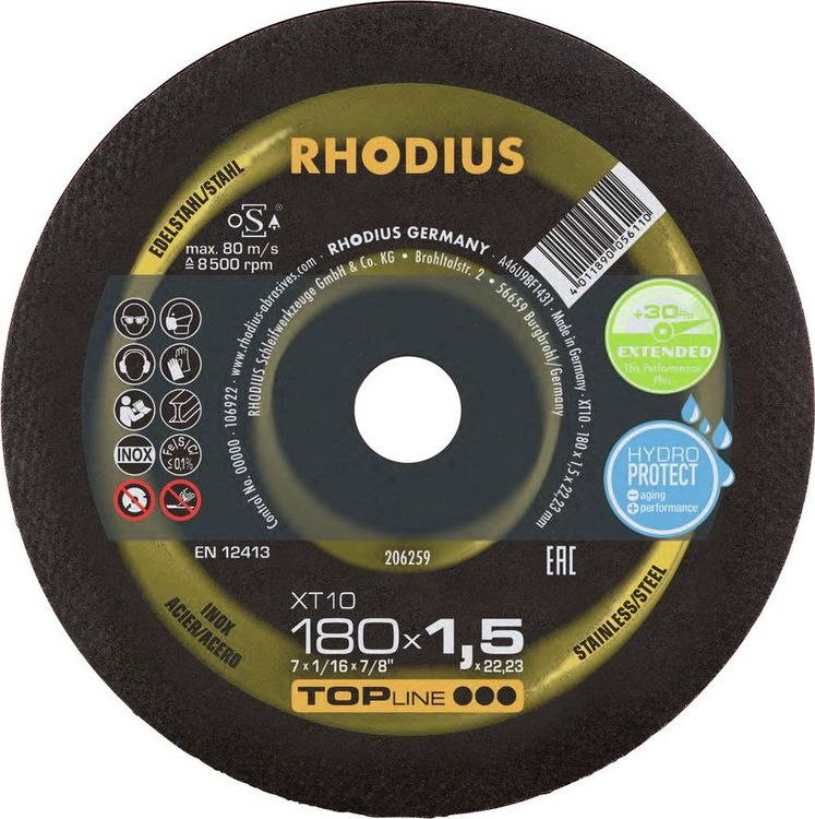 Produktbild: Rhodius 206259 Trennscheibe gerade 180mm 1 St. Edelstahl, Stahl