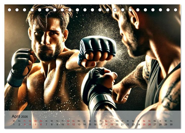 Produktbild: MMA Germany - Mixed Martial Arts Power (Tischkalender 2026 DIN A5 quer), CALVENDO Monatskalender