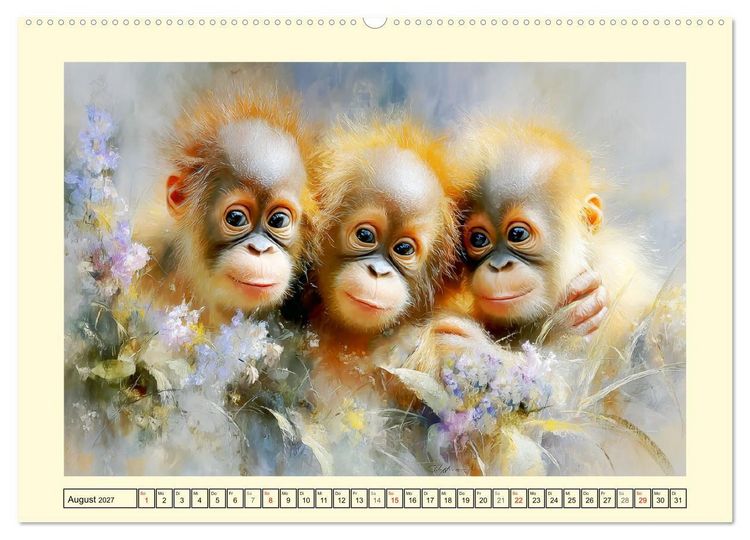 Produktbild: Orang-Utans. Verspielt und voller Lebensfreude (hochwertiger Premium Wandkalender 2027 DIN A2 quer), Kunstdruck in Hochglanz