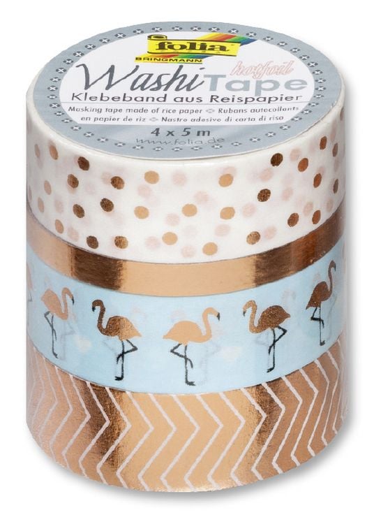 Produktbild: Washi-Tape 4er Set HOTFOIL ROSEGOLD 3x 15mmx5m + 1x 5mmx5m