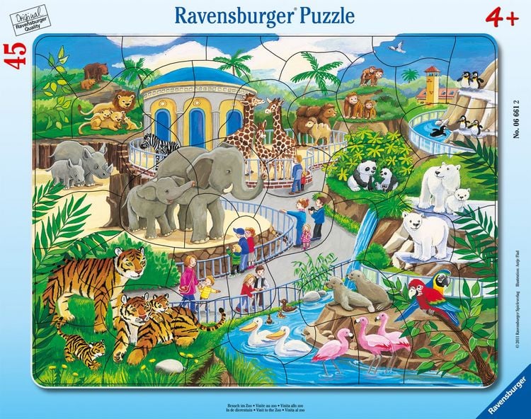 Produktbild: Rahmenpuzzle Besuch im Zoo 45 Teile