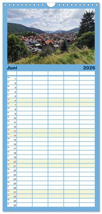 Produktbild: Familienplaner 2026 - Wanderbares Miltenberg mit 5 Spalten (Wandkalender, 21 x 45 cm) CALVENDO