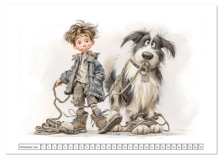 Produktbild: Wuff und weg! (Wandkalender 2026 DIN A4 quer), CALVENDO Monatskalender