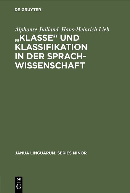 Produktbild: &bdquo;Klasse‟ und Klassifikation in der Sprachwissenschaft