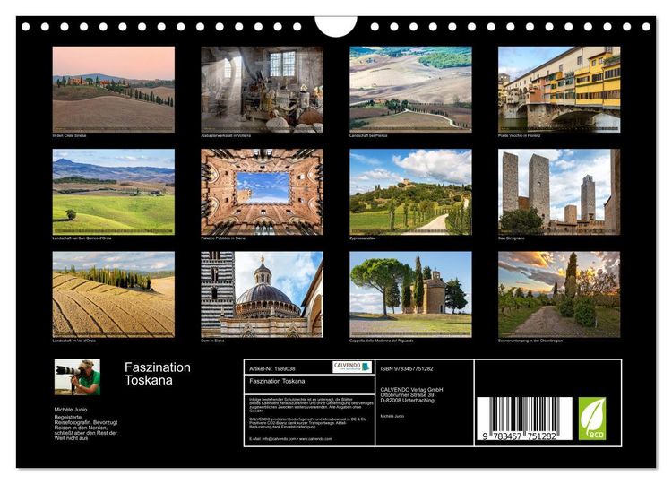 Produktbild: Faszination Toskana (Wandkalender 2026 DIN A4 quer), CALVENDO Monatskalender