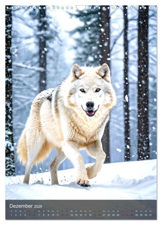 Produktbild: Der Wolf - Sehnsucht Freiheit Kraft (Wandkalender 2026 DIN A3 hoch), CALVENDO Monatskalender