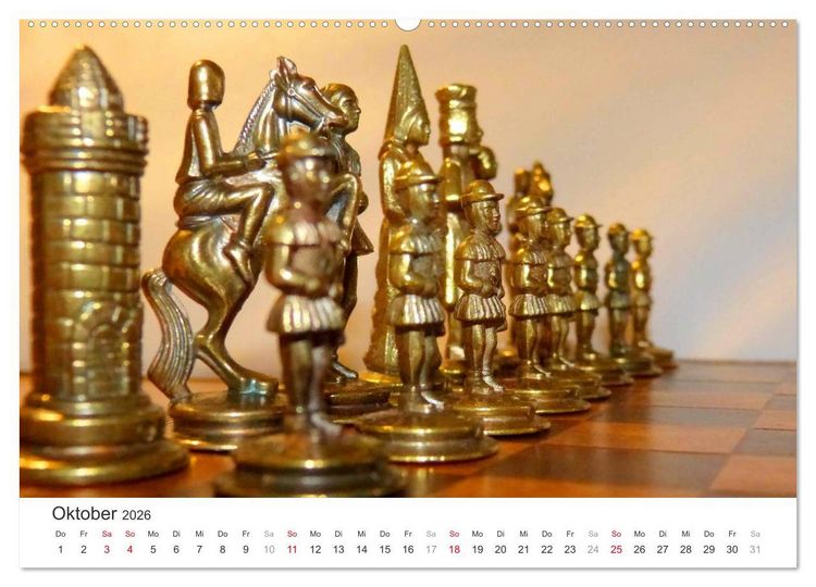 Produktbild: Schach 2026. Impressionen von Figuren und Spielen (Wandkalender 2026 DIN A2 quer), CALVENDO Monatskalender