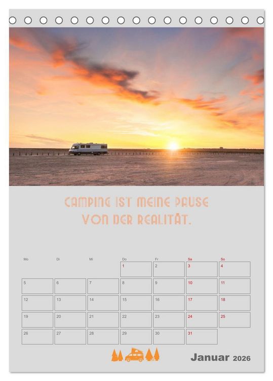 Produktbild: Camping - Hotel kann jeder! (Tischkalender 2026 DIN A5 hoch), CALVENDO Monatskalender