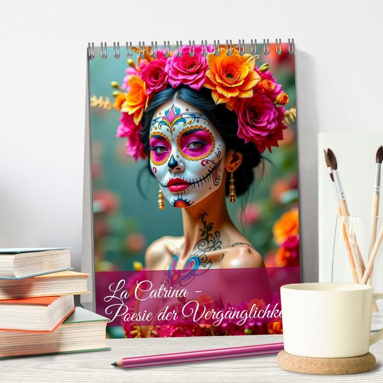 Produktbild: La Catrina - Poesie der Verg&auml;nglichkeit (Tischkalender 2026 DIN A5 hoch), CALVENDO Monatskalender