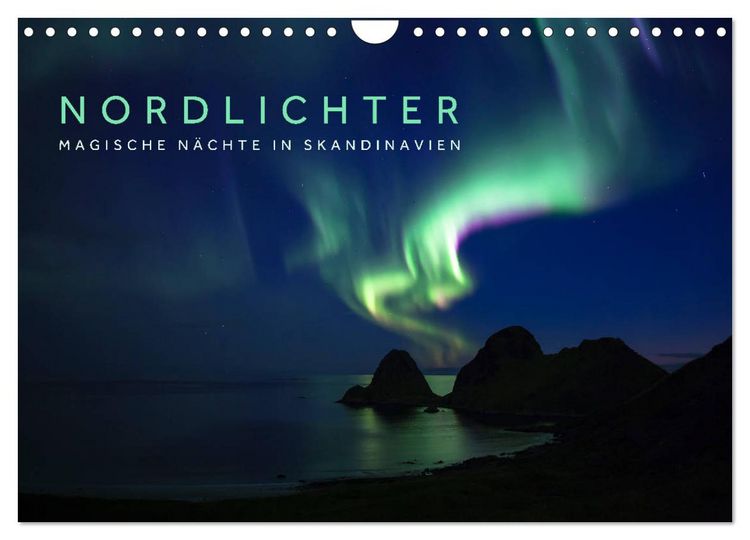 Produktbild: Nordlichter - Magische N&auml;chte in Skandinavien (Wandkalender 2026 DIN A4 quer), CALVENDO Monatskalender